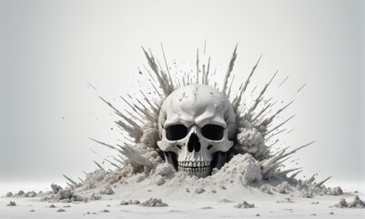 Death Skull and Sand Illustration