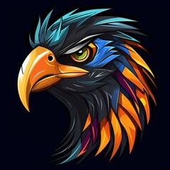 A majestic bird face logo representing power and majesty