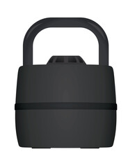 Black  kettlebell dumbbell. vector illustration