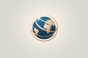 A minimalist and timeless globe symbol logo illustration, representing global reach and connectivity, standing out against a clean and modern solid background