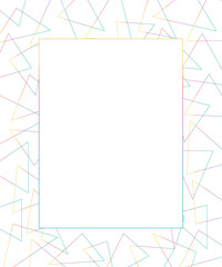 Polygonal abstract background with pink and yellow triangles. Abstract border on a Multicolor polygonal background. a colorful geometric frame with copy space