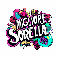 Obraz premium MIGLIORE SORELLA, illustrazione molto bella, molto colorata