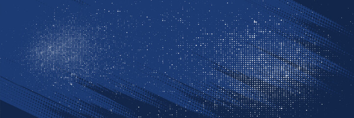 blue color pattern gradient texture background. Pop art comic sport style vector illustration Dots Abstract dark blue background with modern corporate concept grunge design