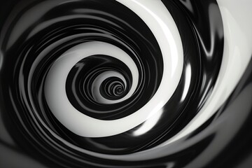 Illustration of a black and white swirl.