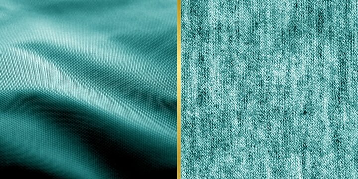 Textured, background, pattern, turquoise fabric. This is an unusual fabric that has an elegant appearance with a rich and coarse texture. It is tightly knit with