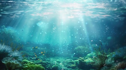 Fototapeta na wymiar underwater world with corals and decent sunlight