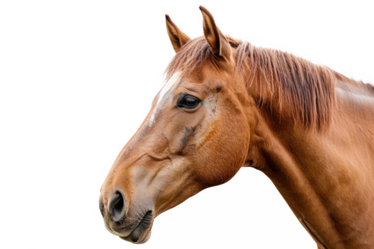 horse head isolated on white or transparent png