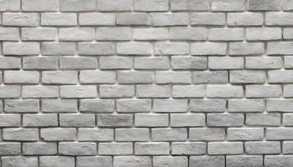 simple white brick wall with light gray shades seamless pattern surface texture background in banner wide panorama format