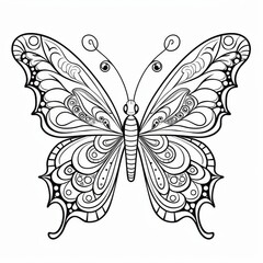 Butterfly. Black and white coloring book. coloring pages for children.