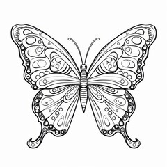 Butterfly. Black and white coloring book. coloring pages for children.