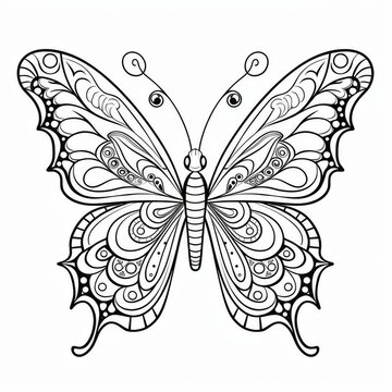 Butterfly. Black and white coloring book. coloring pages for children.