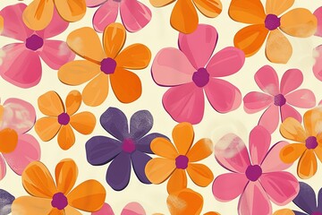 Pattern with bright flowers.