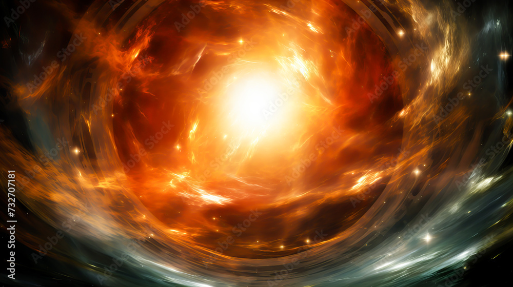 Canvas Prints fiery explosion in space, computer generated abstract background. red and orange nebula with stars a