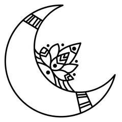 Abstract moon tattoo.. Crescent pattern