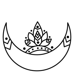 Abstract moon tattoo.. Crescent pattern