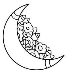 Abstract moon tattoo.. Crescent pattern