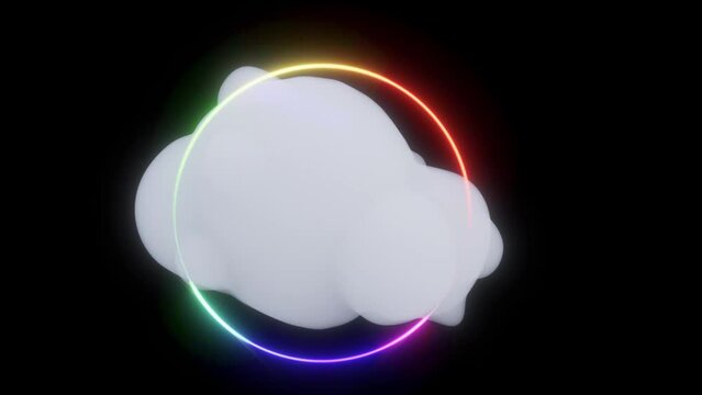 Neon circle cloud intro able to loop