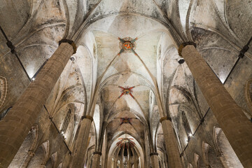 Spanien, Katalonien, Barcelona, Santa Maria del Mar, Säulen