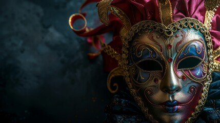 a colorful mask with feathers