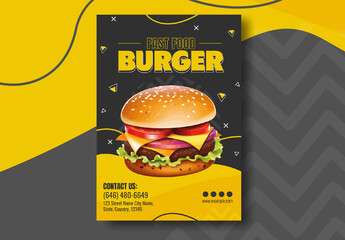 Black and Yellow Burger Flyer