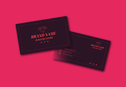 Dark and Red Jewelry Business Card