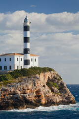 Fototapeta na wymiar Spanien, Mallorca, Ostküste, Leuchtturm von Portocolom, Punta de s'Homonet