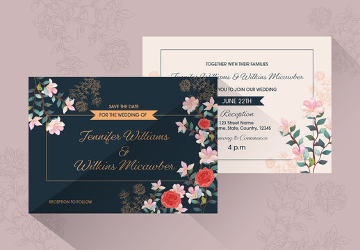 Wedding Roses Elegant Invitation