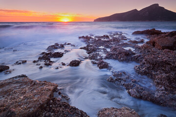 Spanien, Mallorca, Sant Elm, Naturschutzgebiet sa Dragonera, Felsen, Sonne