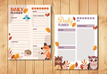 Beige And Brown Daily Planner