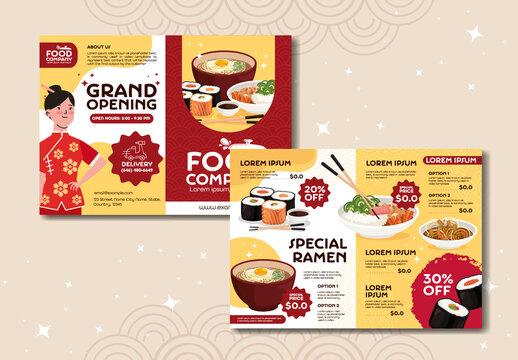 Red And Yellow Food Restaurant Brochure