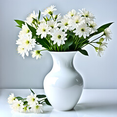 white flowers in vase