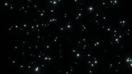 3d abstract Night starry skies galaxy space with twinkling and blinking yellow stars particle overlay motion background.