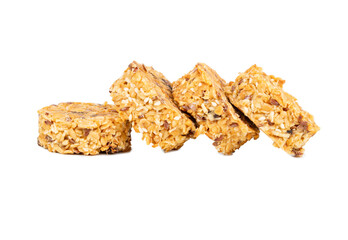 Scattering granola cookies isolate