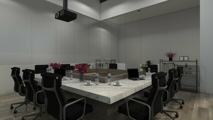 Luxury Marble Desk Cabinet Design for Modern Interior Meeting Room