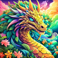 psychedelic Dragon. DMT art style
