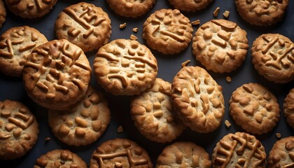Fototapeta na wymiar Walnuts biscuits macro