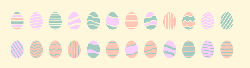 Soft Pastel Easter Egg Collection for Spring Holiday Designs