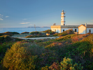 Faro des Cap de ses Salines, Mallorca, Balearen, Katalonien, Spanien