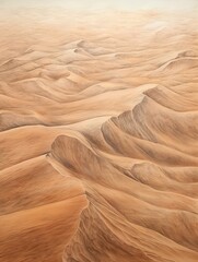 Fototapeta na wymiar Vintage Aerial Desert Dunes: Sand Landscape Art Scenic