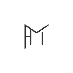 AM, MA, A AND M Abstract initial monogram letter alphabet logo design