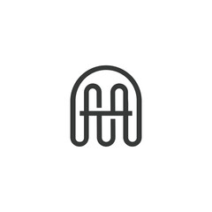 AM, MA, A AND M Abstract initial monogram letter alphabet logo design