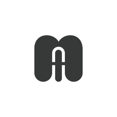 AM, MA, Abstract initial monogram letter alphabet logo design