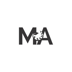 Alphabet Initials logo AM, MA, M and A