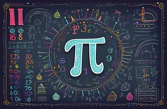 number pi on background copy space. pi day. Generative AI