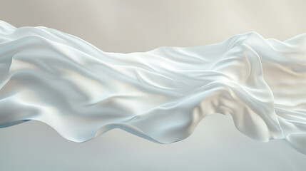 Obraz premium Luxurious Serenity White Satin Drapery