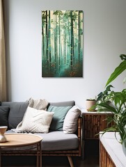 Serene Vintage Bamboo Forests: Modern Landscape Wall Art