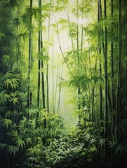 Nature Artwork: Serene Scenery of Bamboo Forests Wall Decor