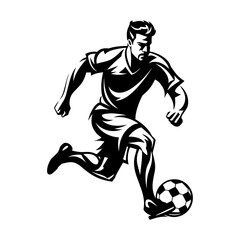 Soccer player vector silhouettes, generative ai, on white background. Football player silhouette cutout outlines.