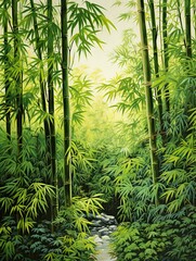 Bamboo Vintage Landscape - Serene Nature's Modern Tapestry