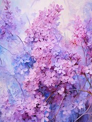 Blooming Lilac Artwork - Field Wall Art - Nature Artwork Image